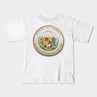 Vintage State Of Hawaii Badge Kids T-Shirt